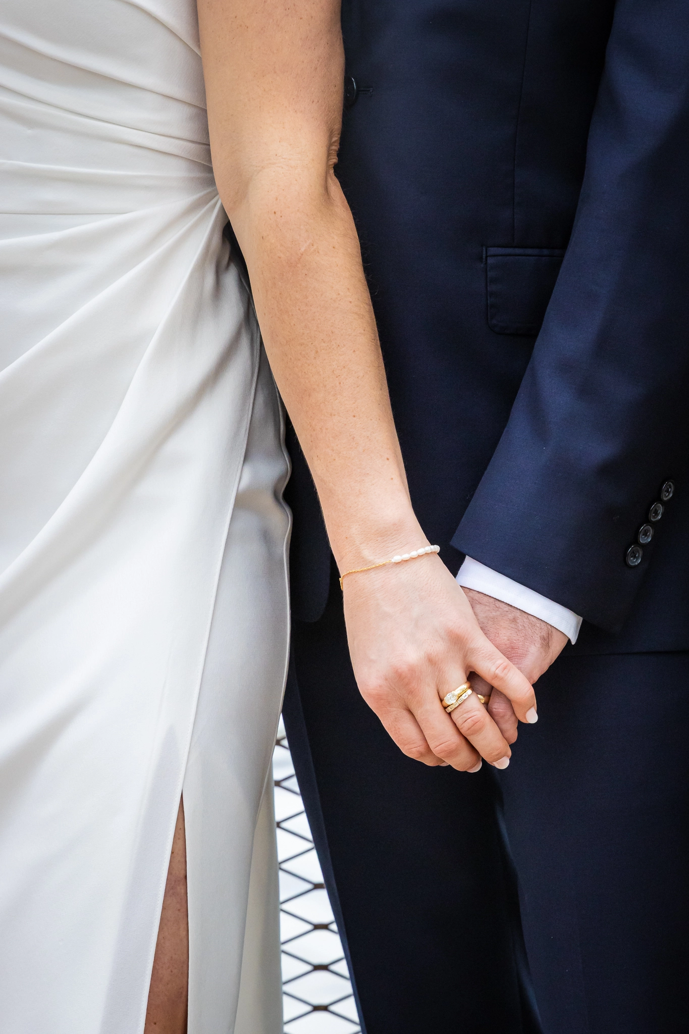 Philadelphia elopement, couple holding hands, wedding ring